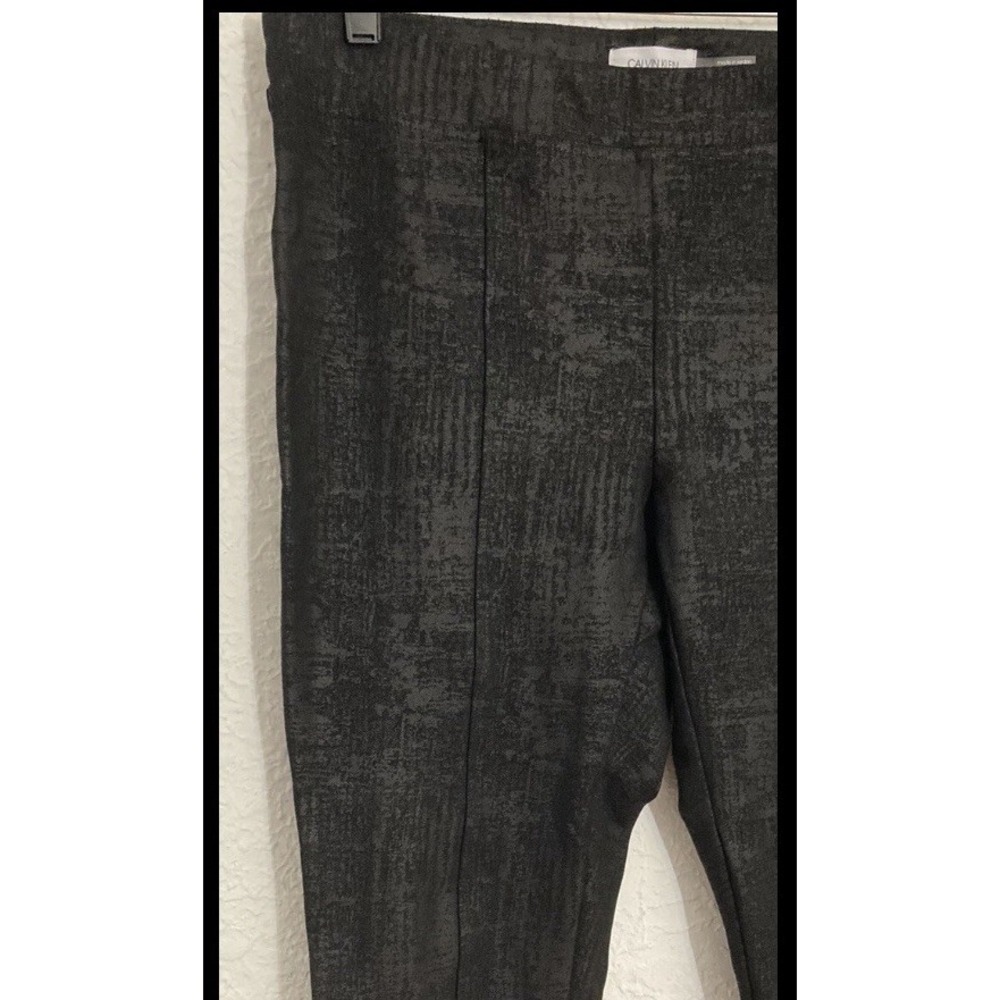 Calvin Klein Legging M5VEK211 Black Pattern Front Seam Size Medium - Stretch